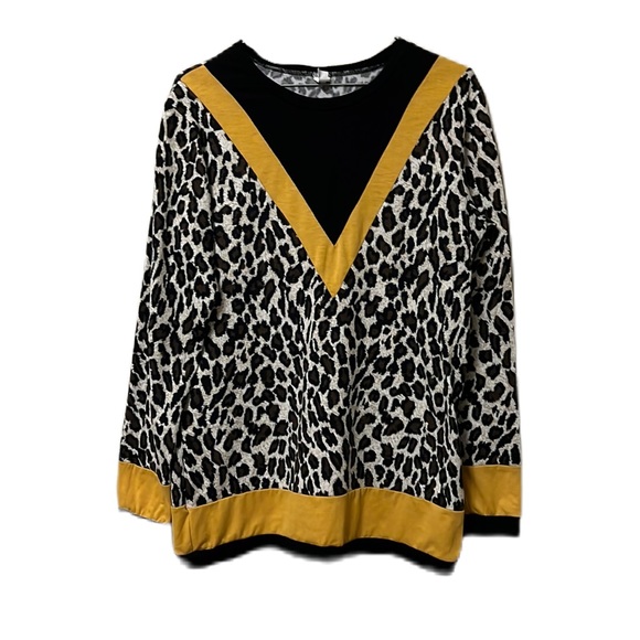 Women’s SUNSHINE & RODEOS, Part Leopard Print, Long Sleeve, Multi Colors, Small - Picture 2 of 6